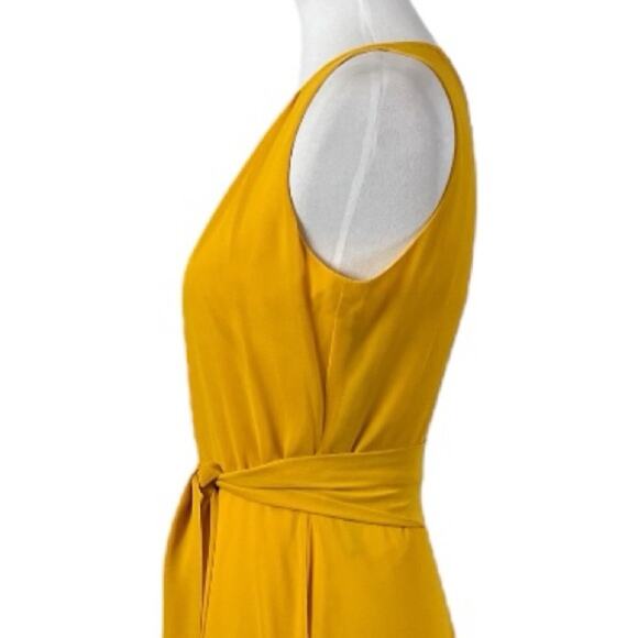 Tahari Petite Midi Dress Keyhole Halter Neck High Low Hem Yellow Women’s Size 6P - Picture 11 of 14